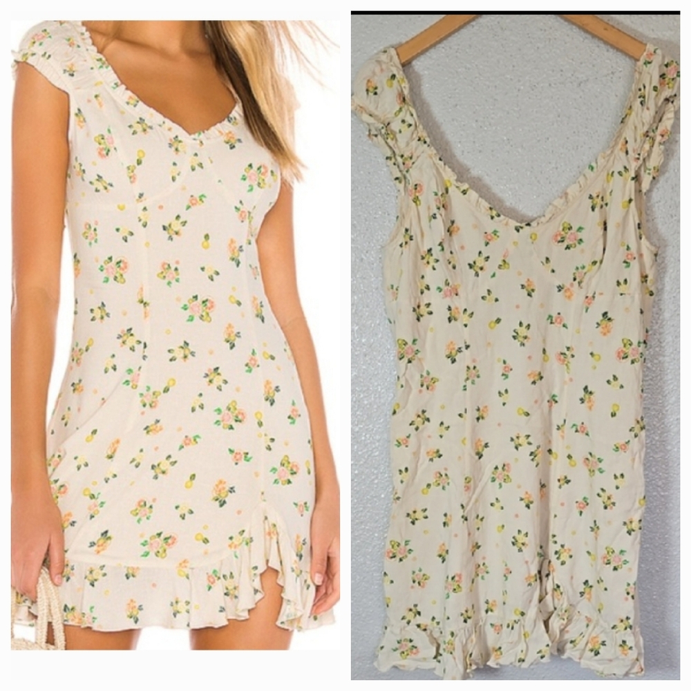 Free People Floral Open Back Mini Dress
